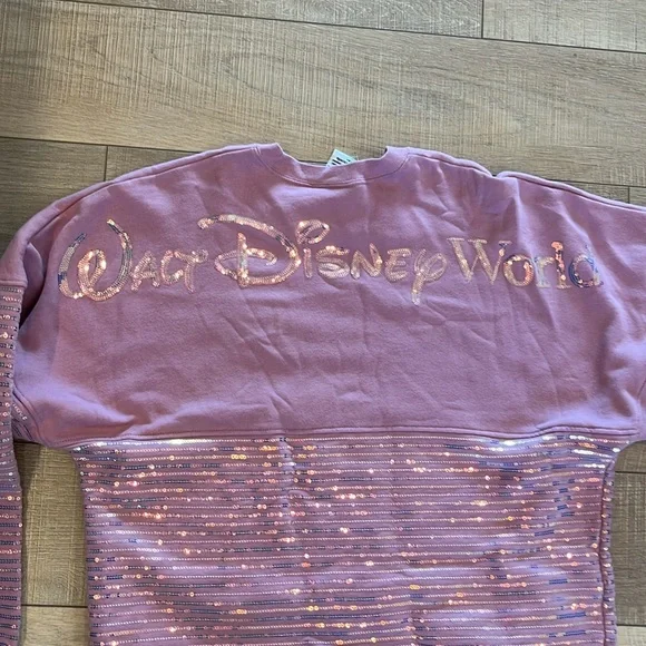 Walt Disney World 50th spirit jersey lilac sequin sweatshirt limited and rare - Picture 6 of 12